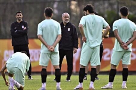 تمرین تیم‌ ملی فوتبال جوانان برای بازی با یمن
