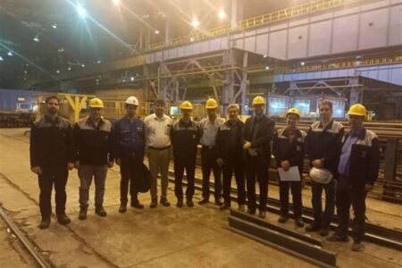 بازدید فنی از روند تولید شمش ریل و ریل ذوب آهن اصفهان