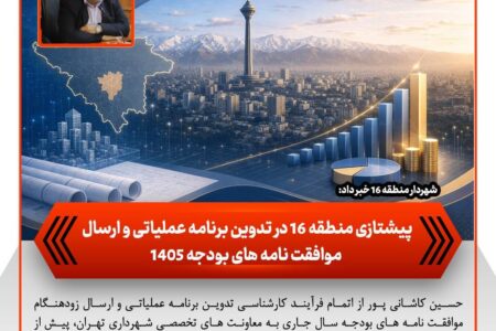 پیشتازی منطقه ۱۶ در تدوین برنامه عملیاتی و ارسال موافقت‌نامه‌های بودجه ۱۴۰۵ – جمهور نیوز