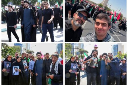 نوادگان امام خمینی(ره) در مراسم تشییع قائد شهید حضور یافتند